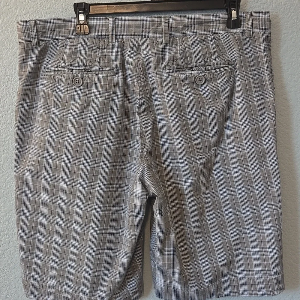 TED BAKER LONDON Mens Plaid Bermuda Shorts Blue Gray Plaid 36R